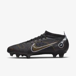 Black / Metal Silver / Grey / Metal Gold Men's Nike Mercurial Vapor 14 Pro FG Firm-Ground Football Shoes | NK154NOZ