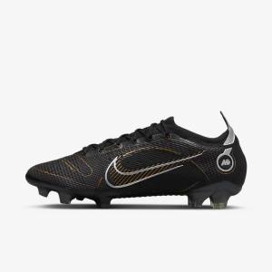 Black / Metal Silver / Grey / Metal Gold Women's Nike Mercurial Vapor 14 Elite FG Firm-Grounds Football Shoes | NK701JQV