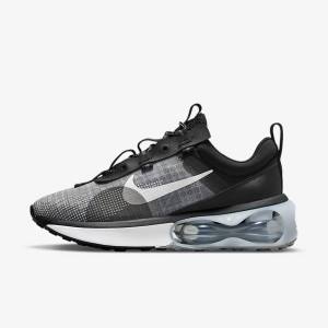 Black / Metal Silver / Grey / White Women's Nike Air Max 2021 Sneakers | NK780QMN