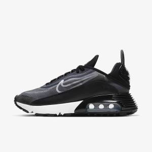 Black / Metal Silver / White Women's Nike Air Max 2090 Sneakers | NK425CIB