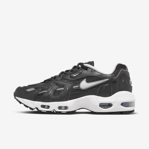 Black / Metal Silver / White Women's Nike Air Max 96 2 Sneakers | NK734KCL