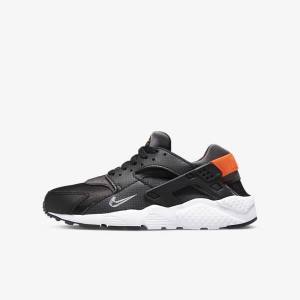 Black / Orange / Grey / White Kids' Nike Huarache Run Older Sneakers | NK307GHL