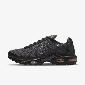 Black / Orange / Grey / White Men's Nike Air Max Plus Sneakers | NK826VWR