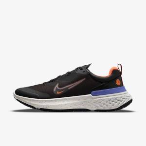 Black / Orange / Indigo Men's Nike React Miler 2 Shield Weatherised Road Running Shoes | NK093VTF