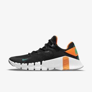 Black / Orange / White / Turquoise Women's Nike Free Metcon 4 Training Shoes | NK738TXZ