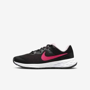 Black / Pink Kids' Nike Revolution 6 Older Road Running Shoes | NK402VPZ