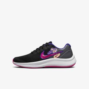 Black / Pink Kids' Nike Star Runner 3 SE Older Road Running Shoes | NK176FUM