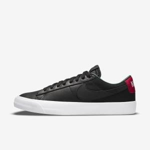 Black / Red / Black Men's Nike SB Zoom Blazer Low Pro GT Premium Sneakers | NK043IZF