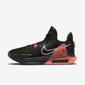 Black / Red / Metal Silver Men's Nike LeBron Witness 6 Basketball Shoes | NK852PAV