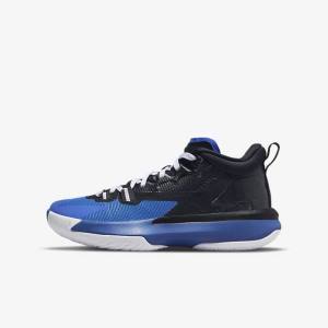 Black / Royal / White Kids' Nike Zion 1 Older Basketball Shoes | NK107IXF