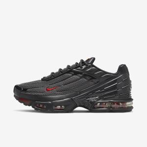 Black / Silver / Red Men's Nike Air Max Plus 3 Sneakers | NK572YJM