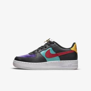 Black / Turquoise / Purple / Red Kids' Nike Air Force 1 LV8 EMB Older Sneakers | NK830TSH