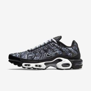 Black / White / Dark Grey / Black Men's Nike Air Max Plus Sneakers | NK052FCW