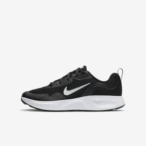 Black / White Kids' Nike WearAllDay Older Sneakers | NK386DVQ