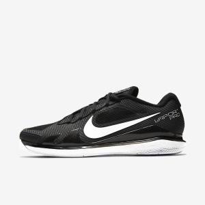 Black / White Men's Nike NikeCourt Air Zoom Vapor Pro Hard-Court Tennis Shoes | NK540BJN