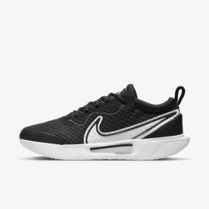 Black / White Men's Nike NikeCourt Zoom Pro Hard Court Tennis Shoes | NK473OUV