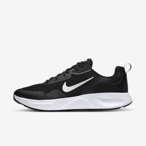 Black / White Men's Nike Wearallday Sneakers | NK205BLT