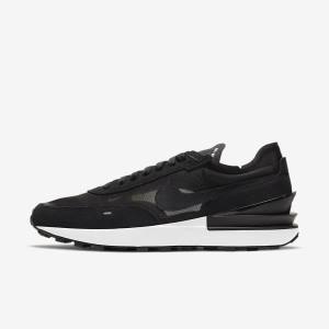 Black / White / Orange / Black Men's Nike Waffle One Sneakers | NK714OVT