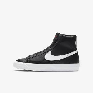 Black / White / Orange Kids' Nike Blazer Mid 77 Older Sneakers | NK306LGN