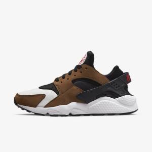 Black / White / Red Men's Nike Air Huarache LE Sneakers | NK192HFC