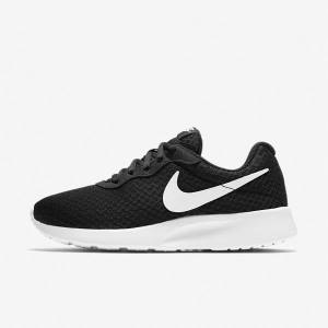 Black / White Women's Nike Tanjun Sneakers | NK935MUO