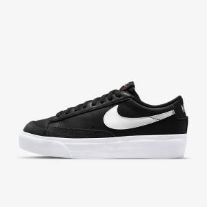 Black Women's Nike Blazer Low Platform Sneakers | NK962JVW