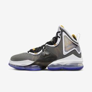 Blue / Black / White / Red Women's Nike LeBron 19 Basketball Shoes | NK126PBR