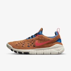 Blue / Light Cream / Red Men's Nike Free Run Trail Sneakers | NK471JTE