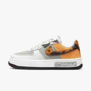 Brown / Light Beige / Yellow Women's Nike Air Force 1 Fontanka Sneakers | NK502QNS