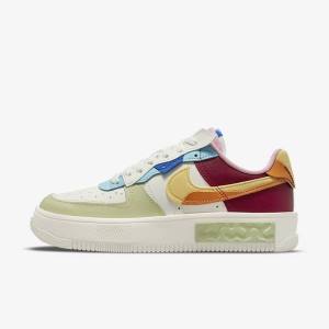 Burgundy / Gold Women's Nike Air Force 1 Fontanka Sneakers | NK385VNO