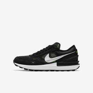 Dark Grey / Black / Green Kids' Nike Waffle One Older Sneakers | NK036TVB