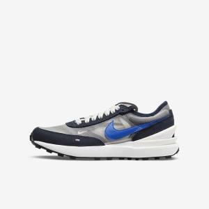 Dark Obsidian / Black / Royal Kids' Nike Waffle One Older Sneakers | NK984ZCJ