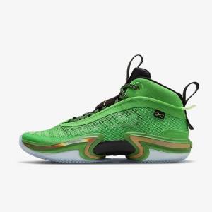 Green / Black / Light Green / Metal Gold Men's Nike Air Jordan XXXVI Jordan Shoes | NK165FOK