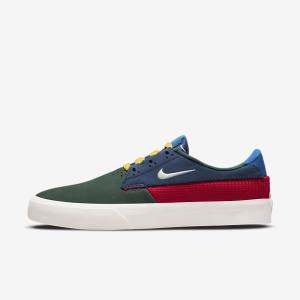 Green / Red / Navy Men's Nike SB Shane Skate Shoes | NK746QAZ