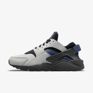 Grey / Black / Navy Men's Nike Air Huarache LE Sneakers | NK360HFV