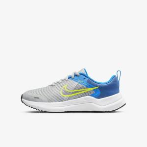 Grey / Blue Grey / Navy / Grey Kids' Nike Downshifter 12 Older Road Running Shoes | NK759GUK