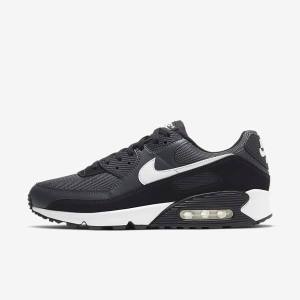 Grey / Dark Grey / Black / White Men's Nike Air Max 90 Sneakers | NK560QRX