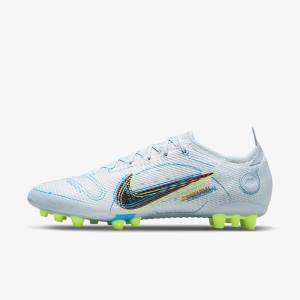 Grey / Light Blue / Orange / Blue Men's Nike Mercurial Vapor 14 Elite AG Artificial-Grounds Football Shoes | NK675JIC