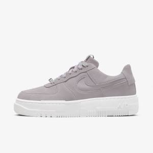 Grey / White / Grey Women's Nike Air Force 1 Pixel Sneakers | NK723JGA