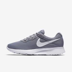 Grey / White Men's Nike Tanjun Sneakers | NK591WFX