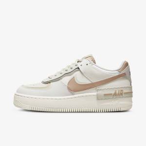 Khaki / Light Beige Women's Nike Air Force 1 Shadow Sneakers | NK648DKY