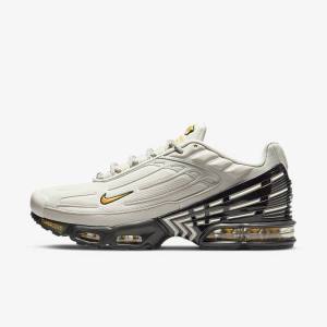 Light Beige / Black / Silver / Gold Men's Nike Air Max Plus 3 Sneakers | NK786DHG