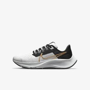 Light Grey / Metal Gold Kids' Nike Air Zoom Pegasus 38 Older Road Running Shoes | NK516RGW