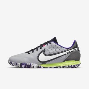 Light Grey / White Women's Nike React Tiempo Legend 9 Pro IC Indoor-Court Football Shoes | NK021RSC