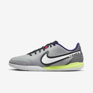 Light Grey / White Women's Nike Tiempo Legend 9 Academy IC Indoor-Court Football Shoes | NK215BJR