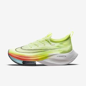 Light Mango / Metal Red Brown / Black Men's Nike Air Zoom Alphafly NEXT% Flyknit Road Racing Running Shoes | NK201LKA