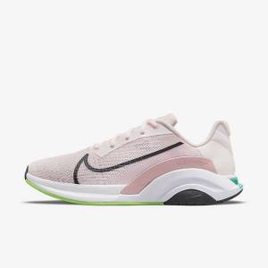 Light Pink / Green / Black Women's Nike ZoomX SuperRep Surge Endurance Class Training Shoes | NK057ADO