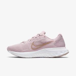 Light Purple / White / Metal Red Brown Women's Nike Renew Run 2 Road Running Shoes | NK629FJY