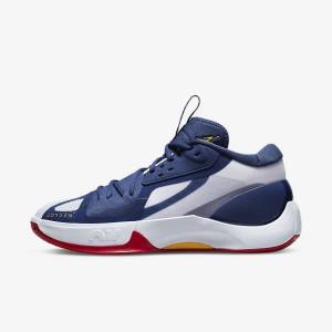 Navy / White / Red / Gold Men's Nike Jordan Zoom Separate Basketball Shoes | NK762CQN