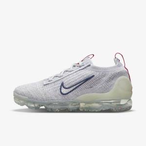 Navy / White Women's Nike Air VaporMax 2021 Flyknit Sneakers | NK693JEO